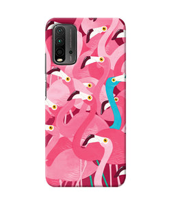 Abstract sheer bird pink print Redmi 9 Power Back Cover