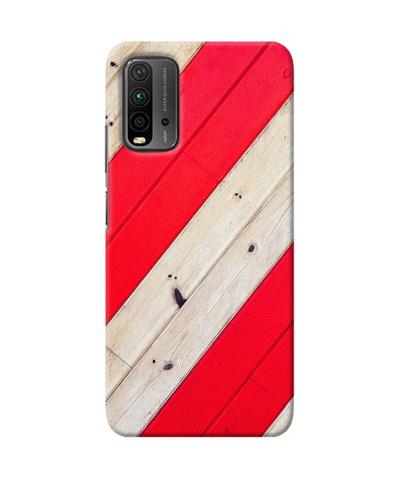 Abstract red brown wooden Redmi 9 Power Back Cover