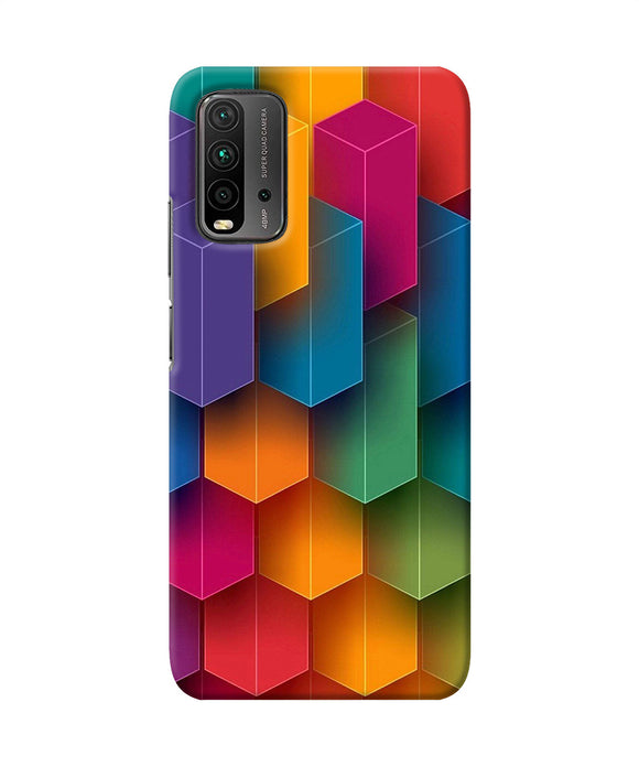 Abstract rectangle print Redmi 9 Power Back Cover