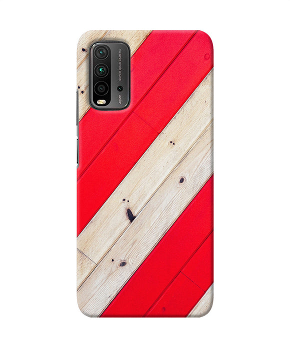 Abstract red brown wooden Redmi 9 Power Back Cover