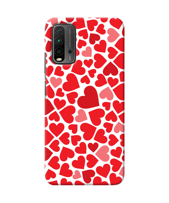 Red heart canvas print Redmi 9 Power Back Cover