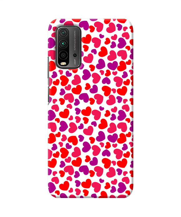 Red heart canvas print Redmi 9 Power Back Cover
