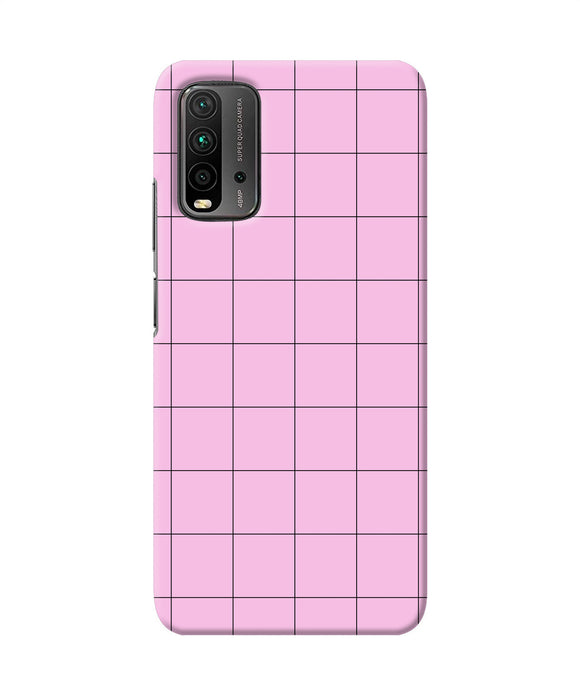 Pink square print Redmi 9 Power Back Cover