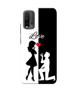 Love propose black and white Redmi 9 Power Back Cover