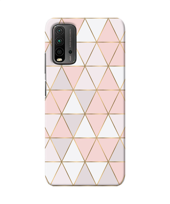 Abstract pink triangle pattern Redmi 9 Power Back Cover