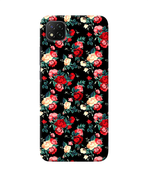 Rose Pattern Poco C3 Back Cover