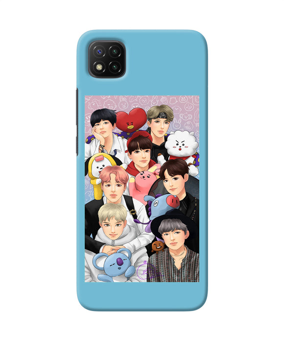 BTS with animals Poco C3 Back Cover