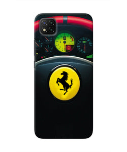 Ferrari Steeriing Wheel Poco C3 Real 4D Back Cover