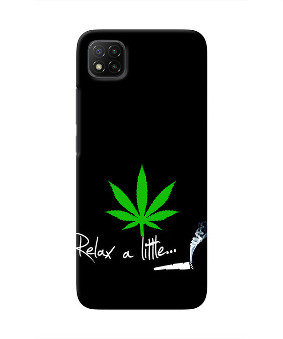 Weed Relax Quote Poco C3 Real 4D Back Cover