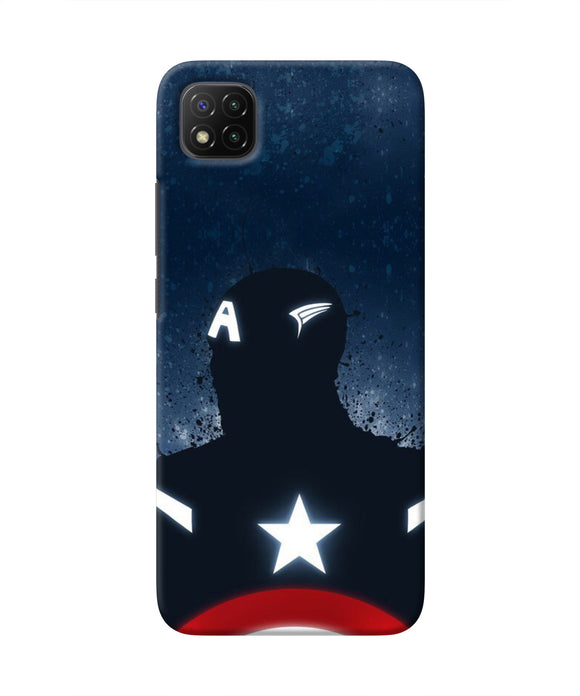 Captain america Shield Poco C3 Real 4D Back Cover