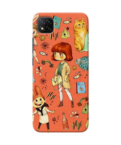 Canvas little girl print Poco C3 Back Cover