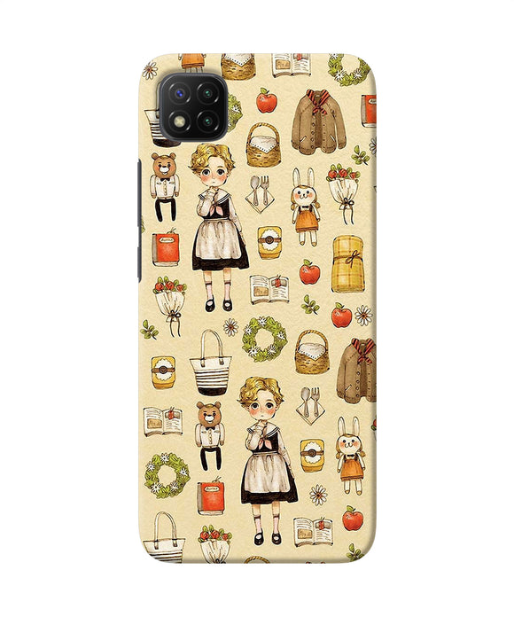 Canvas girl print Poco C3 Back Cover