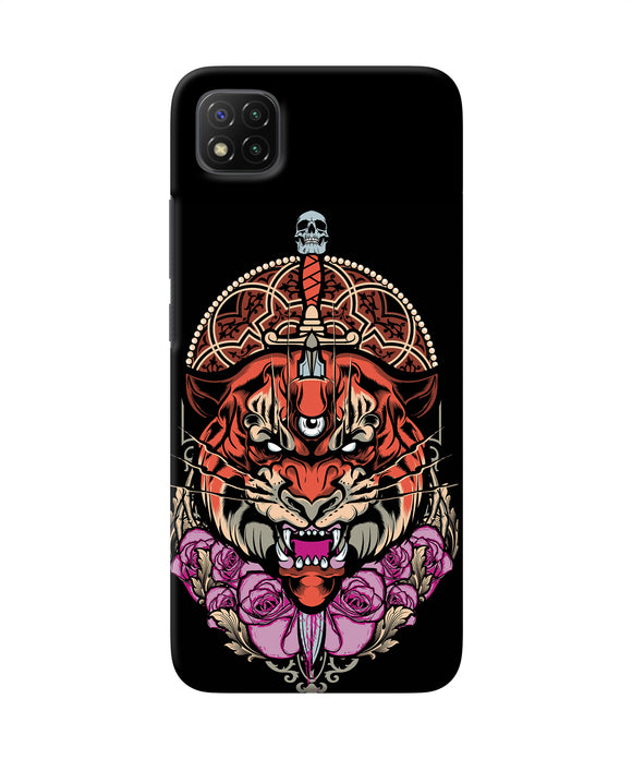 Abstract tiger Poco C3 Back Cover