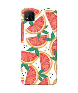 Abstract orange print Poco C3 Back Cover