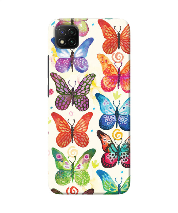 Abstract butterfly print Poco C3 Back Cover