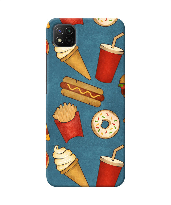 Abstract food print Poco C3 Back Cover