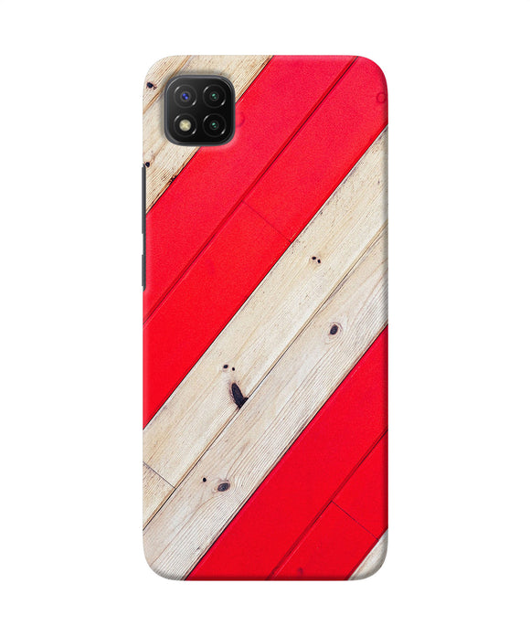 Abstract red brown wooden Poco C3 Back Cover