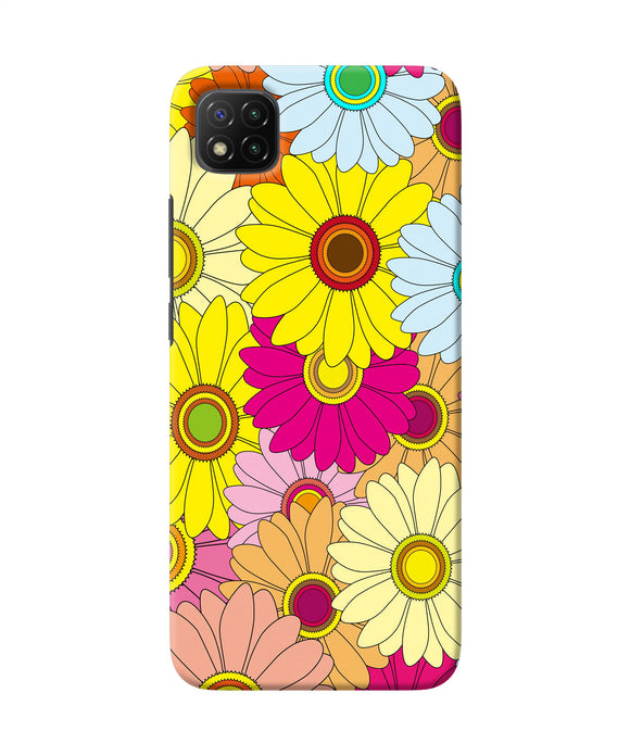 Abstract colorful flowers Poco C3 Back Cover