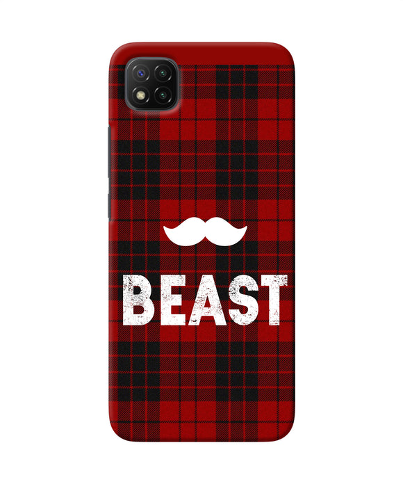 Beast red square Poco C3 Back Cover