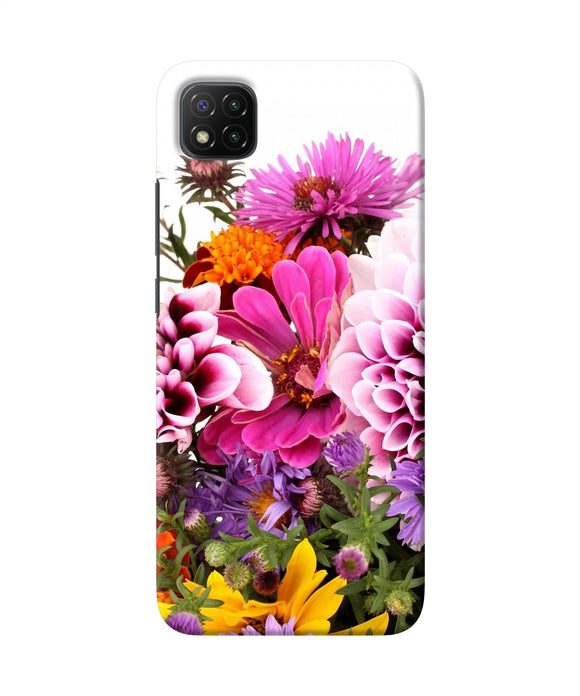 Natural flowers Poco C3 Back Cover