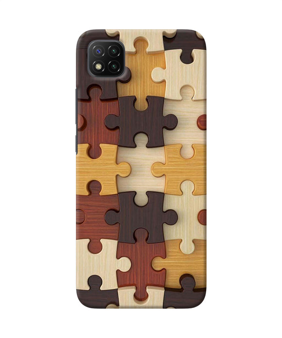 Wooden puzzle Poco C3 Back Cover