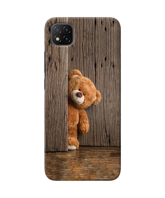 Teddy wooden Poco C3 Back Cover