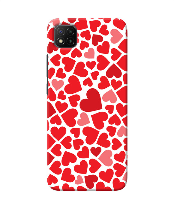 Red heart canvas print Poco C3 Back Cover