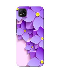 Violet flower craft Poco C3 Back Cover