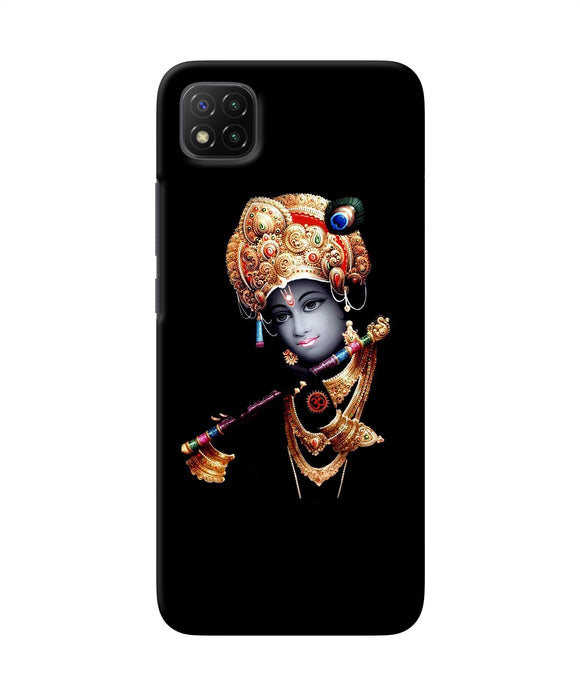 Lord krishna with fluet Poco C3 Back Cover