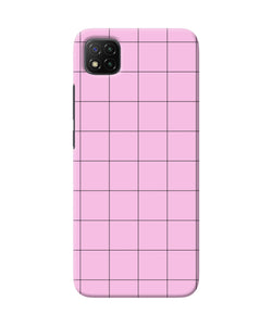 Pink square print Poco C3 Back Cover