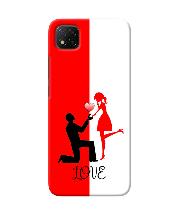 Love propose red and white Poco C3 Back Cover