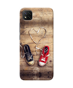 Shoelace heart Poco C3 Back Cover