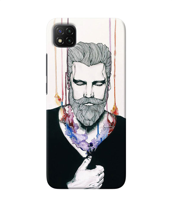 Beard man character Poco C3 Back Cover