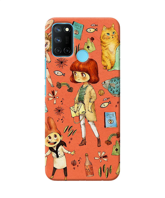 Canvas little girl print Realme C17/Realme 7i Back Cover Case