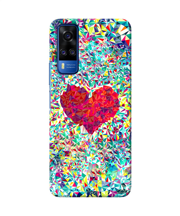 Red heart print Vivo Y51A/Y51 2020 Back Cover