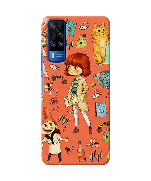 Canvas little girl print Vivo Y51A/Y51 2020 Back Cover