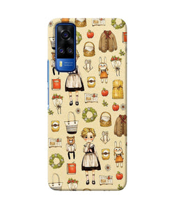 Canvas girl print Vivo Y51A/Y51 2020 Back Cover