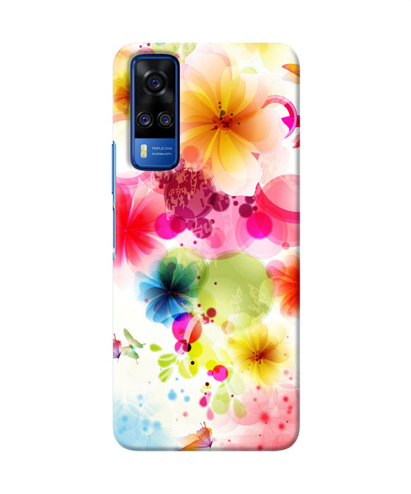 Flowers print Vivo Y51A/Y51 2020 Back Cover