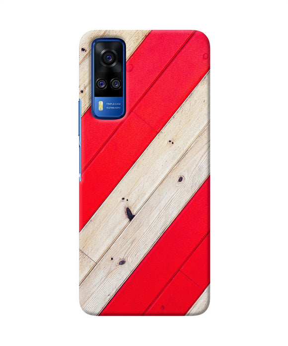 Abstract red brown wooden Vivo Y51A/Y51 2020 Back Cover