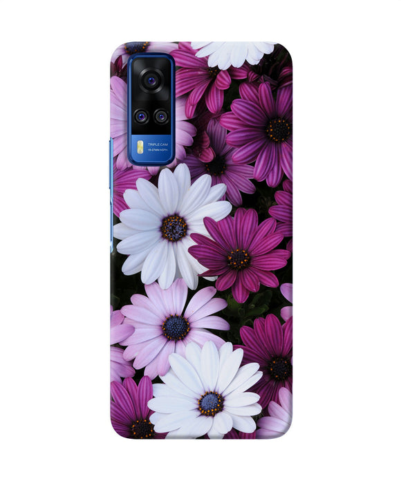 White violet flowers Vivo Y51A/Y51 2020 Back Cover