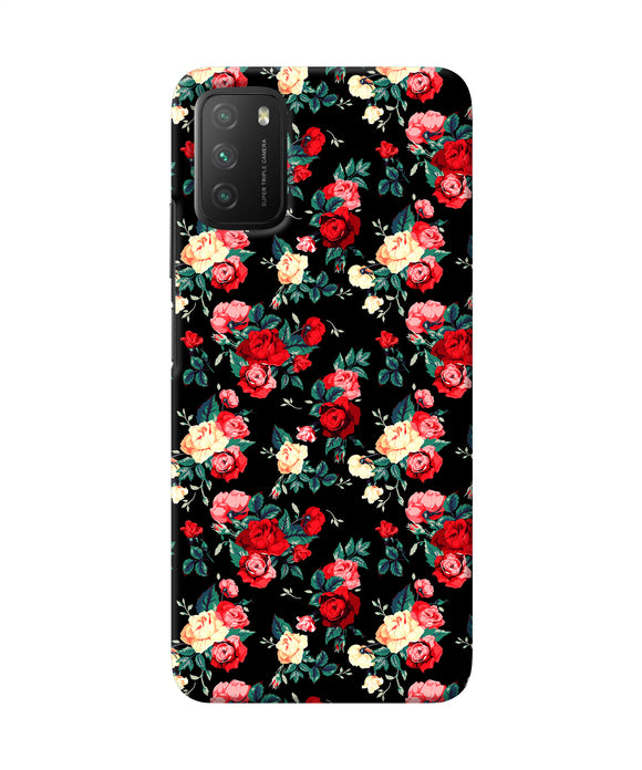 Rose Pattern Poco M3 Back Cover