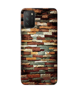 Bricks Pattern Poco M3 Back Cover