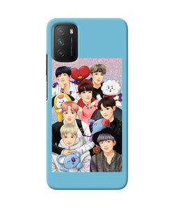 BTS with animals Poco M3 Back Cover