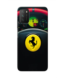 Ferrari Steeriing Wheel Poco M3 Real 4D Back Cover