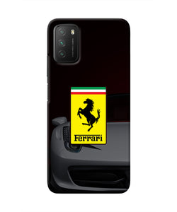 White Ferrari Poco M3 Real 4D Back Cover