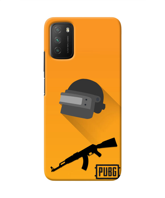 PUBG Helmet and Gun Poco M3 Real 4D Back Cover