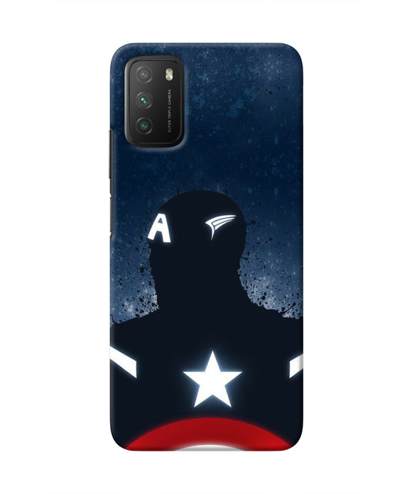 Captain america Shield Poco M3 Real 4D Back Cover