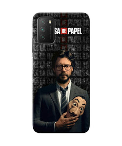 Money Heist Professor with Mask Poco M3 Back Cover