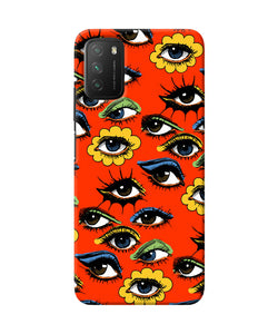 Abstract eyes pattern Poco M3 Back Cover