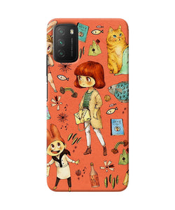 Canvas little girl print Poco M3 Back Cover